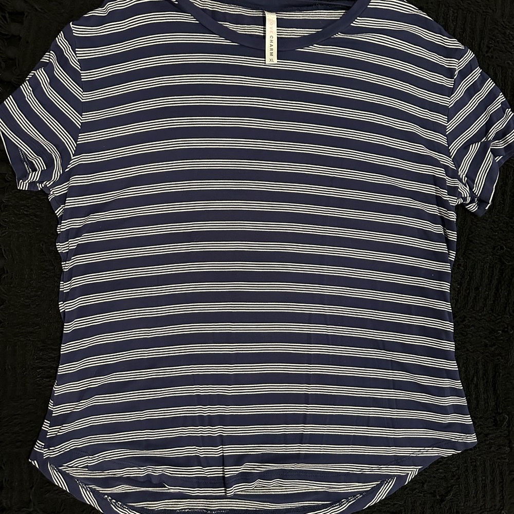 Striped Navy and White Women's Top